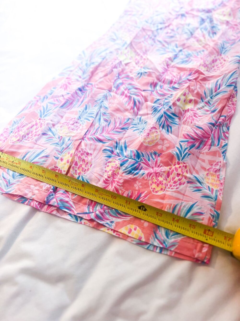 Simply Southern Wide Leg Smocked Palazzo Pants Pink Pineapple Print size OS - Picture 9 of 10